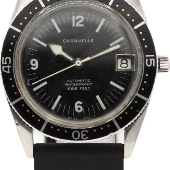 Vintage 1969 Caravelle 665-1 Devil Diver Men's Automatic Wristwatch Swiss Steel - Picture 4 of 9